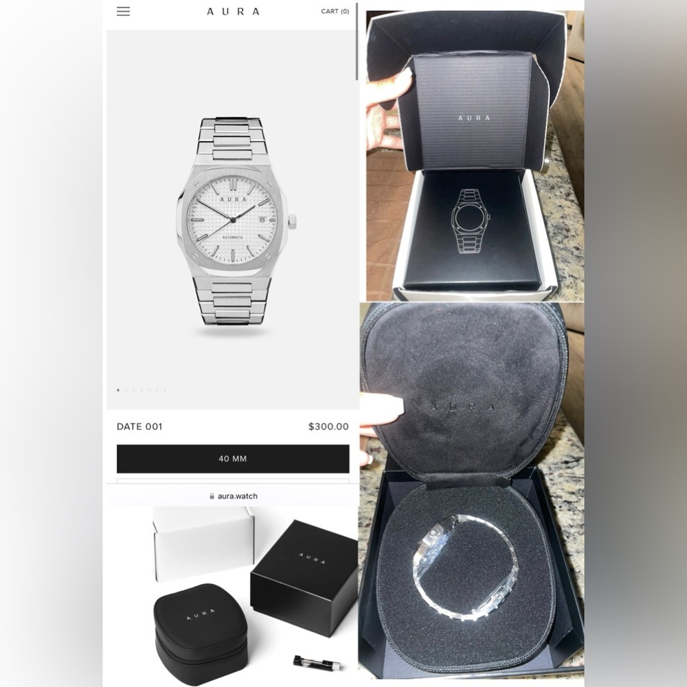 BRAND NEW Steel/White Aura watch.